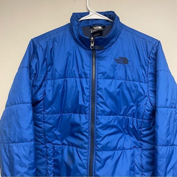 The North Face Boys Blue Full Zip Puffer Jacket Size Large